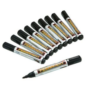 10 Permanent Marker Pens Black