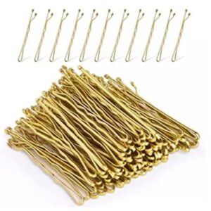 Waved Hair Pins Gold 5.3cm