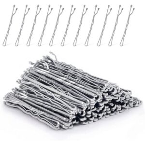 Waved Hair Pins Silver 5.3cm