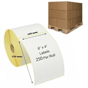 102 x 152mm (4x6" 250 Labels) Zebra Thermal Labels (48 Boxes) - 1 Pallet