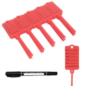 Locking Key Tags red