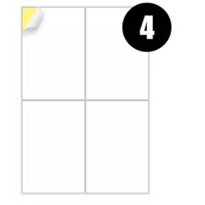 A4 Label Sheets 4 Labels