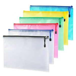 6x A4 Plastic Zip File