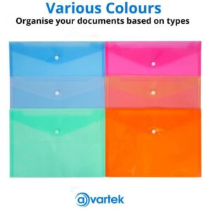 6 A4 Plastic Wallets