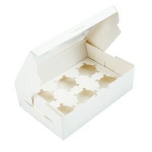 Cupcake Box, Holds 6 (10 Pack) White with Window Size Strong Boxes