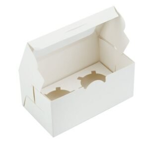 Cupcake Box, Holds 2 (10 Pack) White with Window Size Strong Boxes