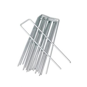 150mm Silver Galvanised Grass Pins – Pack of 100