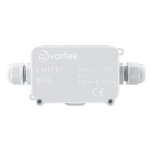 2-Way IP66 Waterproof Cable Connector Junction Box – 93 × 55 × 36mm, White