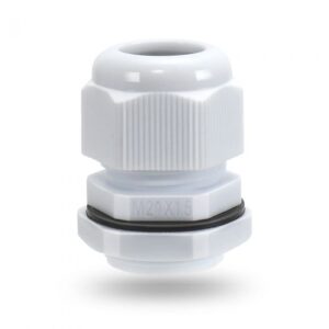 M20 IP68 Cable Gland 6–12mm with Locknut | White 20mm Conduit