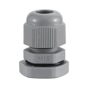 M16 IP68 Cable Gland 4–8mm Grey with Locknut
