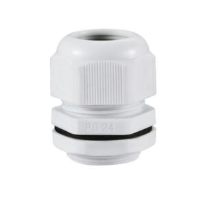 PG24 IP68 Cable Gland 15–20mm with Locknut | White 27mm Conduit