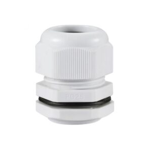 PG25 IP68 Cable Gland 16–21mm with Locknut | White 30mm Conduit