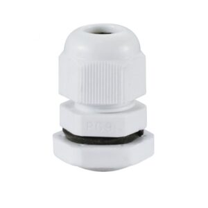 PG9 IP68 Cable Gland 4–8mm with Locknut | White 15.2mm Conduit