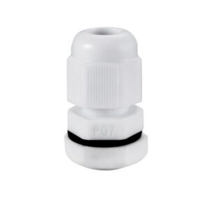 PG7 IP68 Cable Gland 3–6.5mm with Locknut | White 12.5mm Conduit
