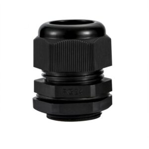 PG24 IP68 Cable Gland 15–20mm with Locknut | Black 27mm Conduit