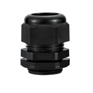 PG25 IP68 Cable Gland 16–21mm with Locknut | Black 30mm Conduit