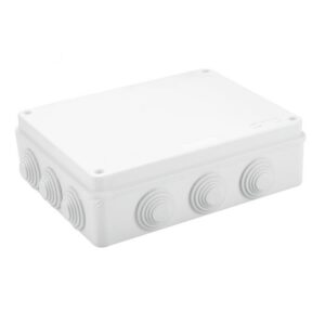 IP65 Waterproof White Surface Junction Box – 255 × 200 × 80mm | Extra-Large Outdoor Electrical Enclosure