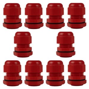M20 20mm IP68 Waterproof Red Cable Glands – 10 Pack | Heavy-Duty Cable Protection