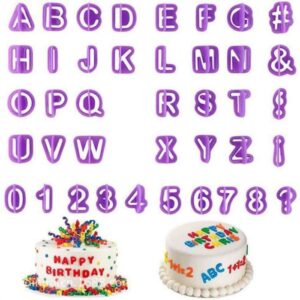 DIY Fondant Cake Cutter Molds Decor: 40 Plastic Alphabet Letter Number Molds