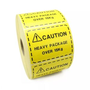 Be Wary of Heavy Packages Labels weighing more than 15 kg are perfect for Amazon FBA and warehouses.