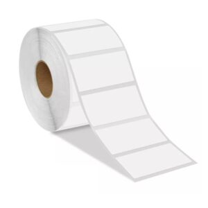 White Thermal Direct Printer Labels, 57 x 25 mm, 430 per roll, 25 mm core, compatible with EPOS and POS