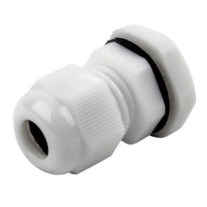 M16 IP68 Cable Gland 4–8mm with Locknut | White 12mm Conduit